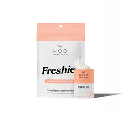 Woo More Play Freshies vegan and cruelty-free feminine care solution.