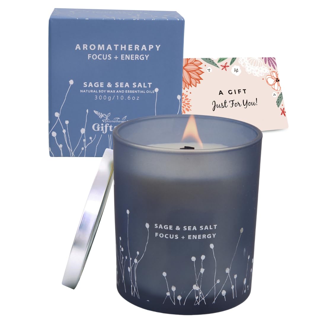 Wood wick candle burning for up to 50 hours