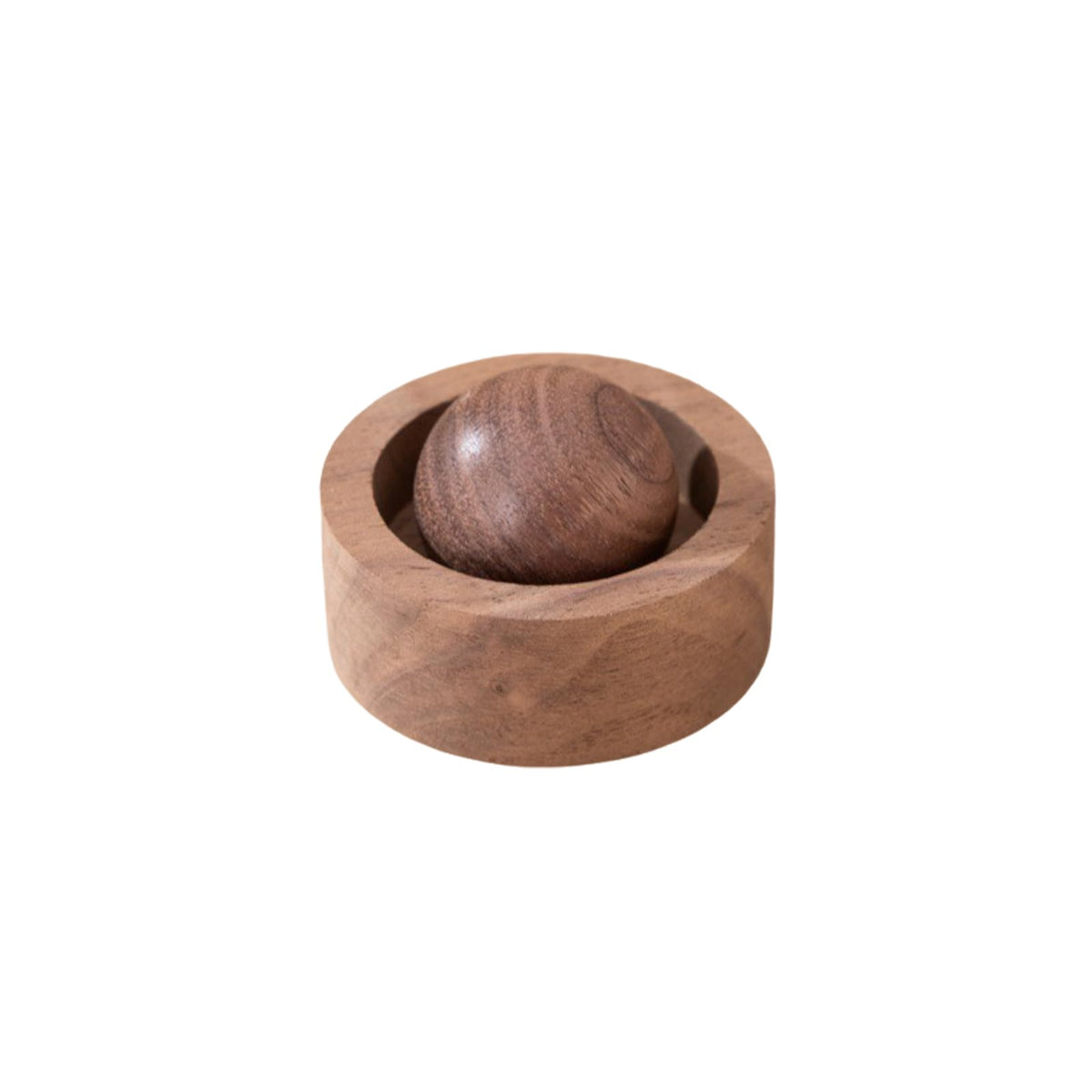 Round ball wooden essential oil diffuser in walnut finish