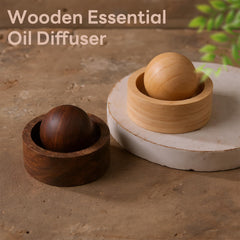 Beech and walnut wood diffuser with essential oil applied