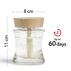 WoodWick Spill-Proof Diffuser uses natural rattan dowel to lift fragrance upward