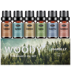 Woody Essential Oils Set gift box with 6 x 10ml bottles