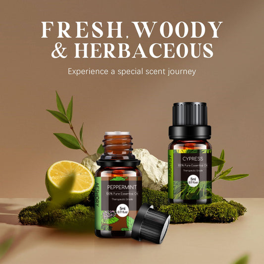 Sandalwood essential oil bottle from the set
