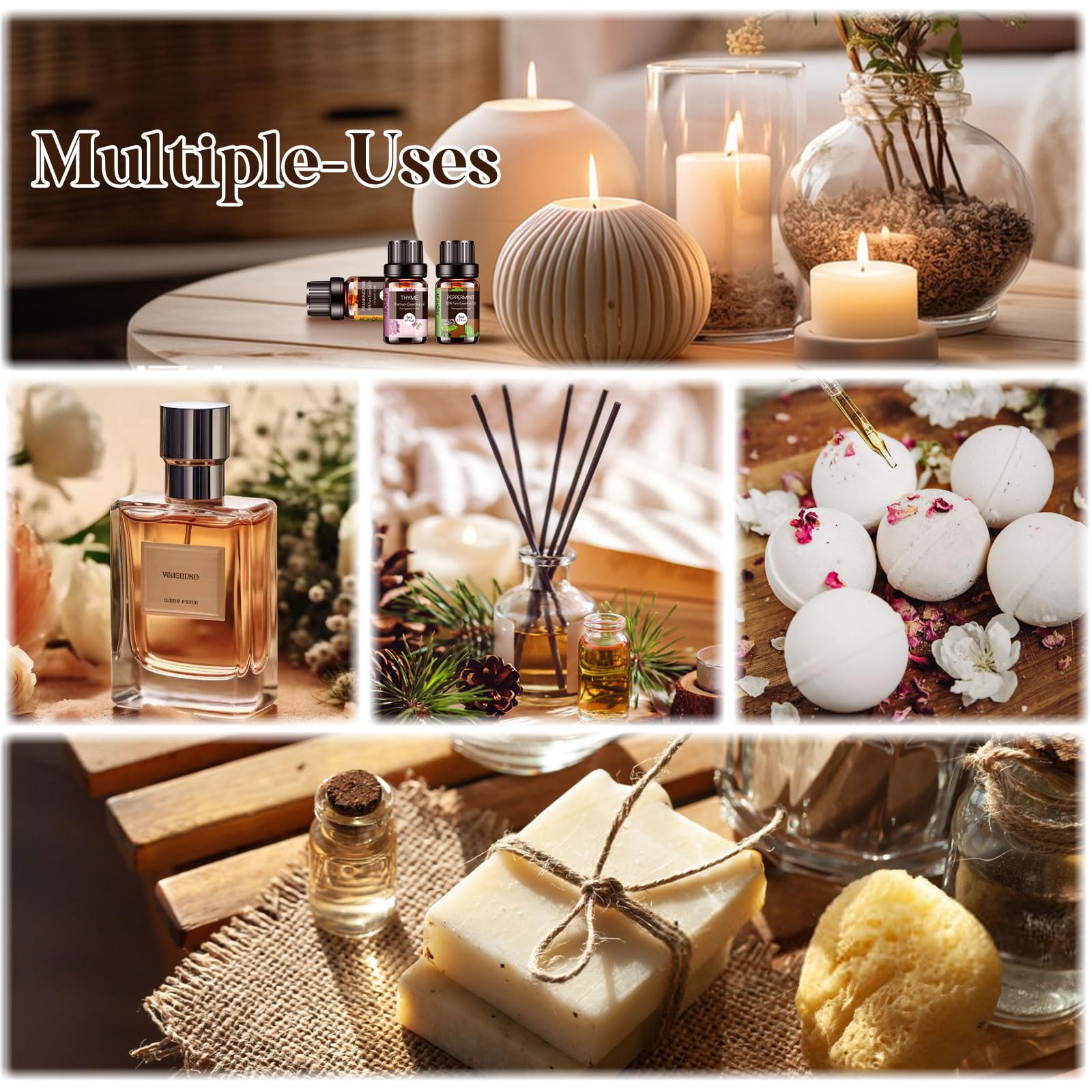 Elegant gift box packaging for the Woody & Herbal Essential Oils Set