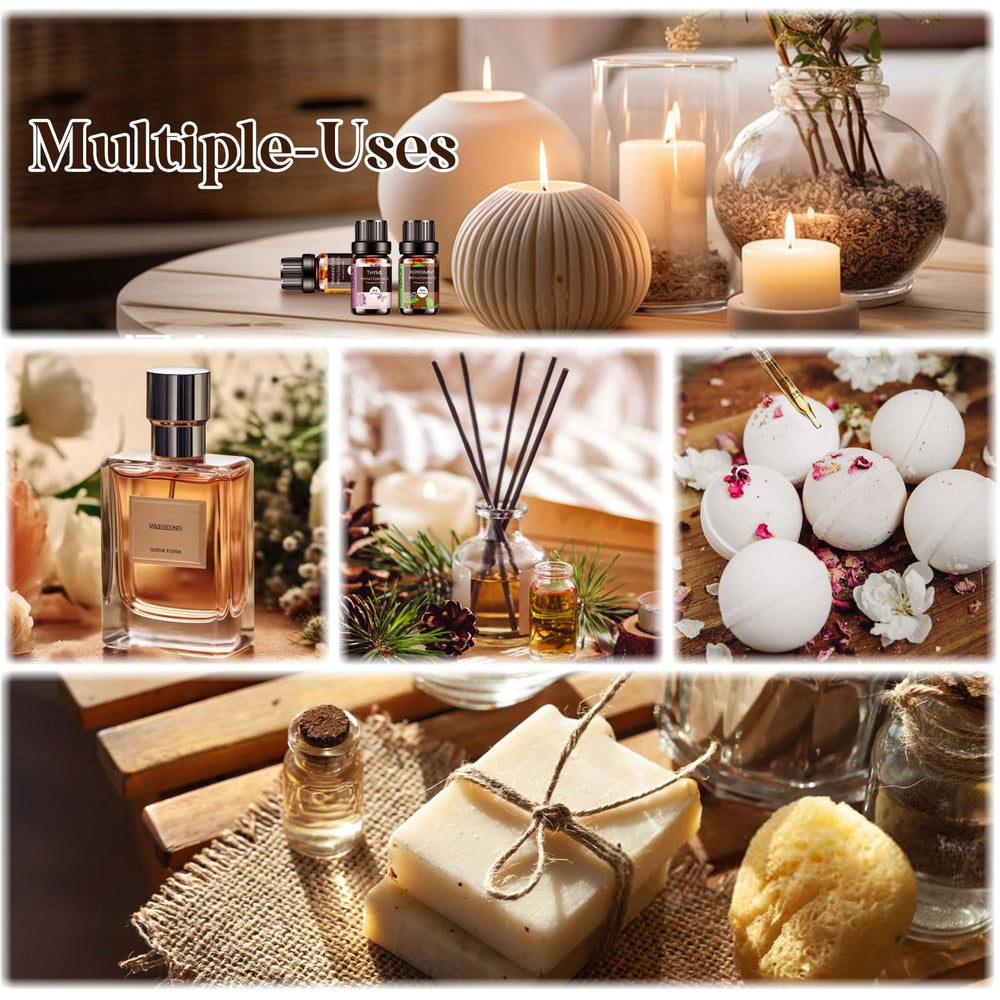 Elegant gift box packaging for the Woody & Herbal Essential Oils Set