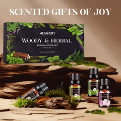 Assorted essential oil bottles arranged for display