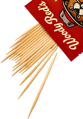Close-up of white birchwood cinnamon toothpicks (2 5/8 inches)