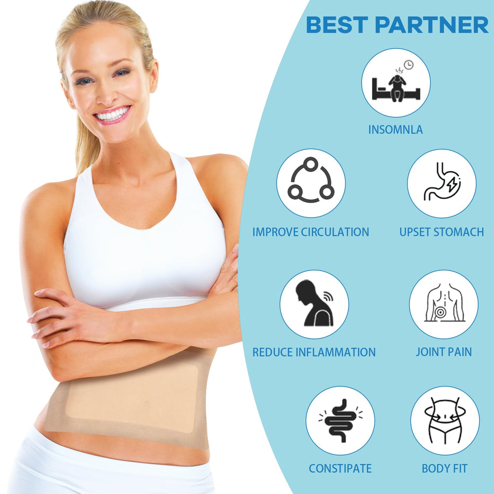WOOWME belly-application patch secures around the abdomen for steady oil contact.