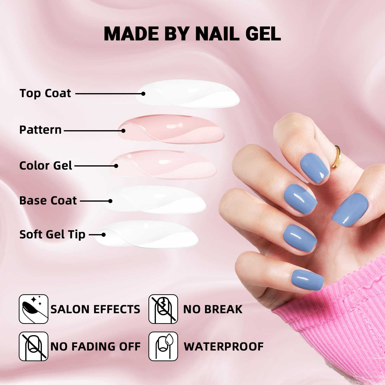 Easy at-home application demonstrating quick press-on method without polish or UV light