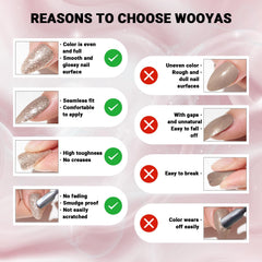 Wooyas nails available in twelve sizes for a comfortable fit