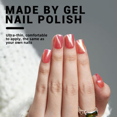 Wooyas watermelon pink glossy nails with versatile style for daily wear.