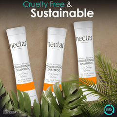 World Amenities Nectar Squeeze delivers hydration and cleansing for hair.
