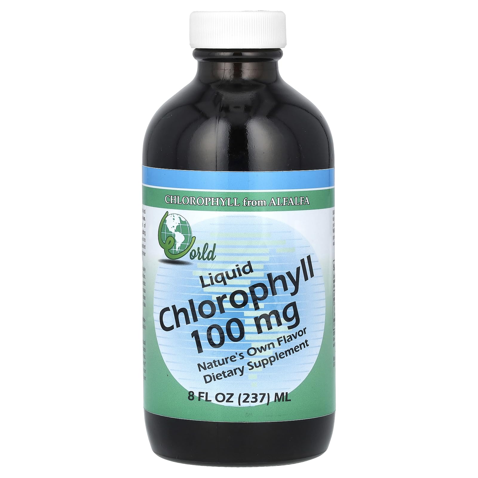 World Organic Chlorophyll Liquid 100mg bottle front view
