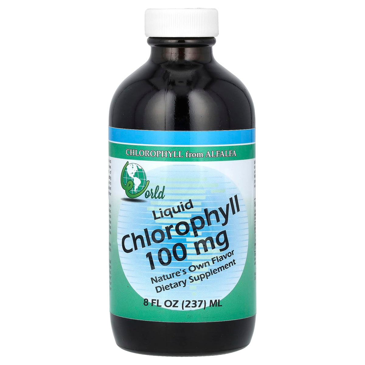 World Organic Chlorophyll Liquid 100mg bottle front view