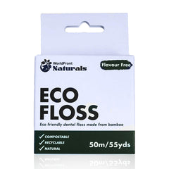 WorldFront Naturals bamboo dental floss (50m) in white