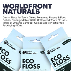 Compostable packaging for WorldFront Naturals dental floss