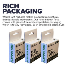 Unflavored white floss made from organic bamboo