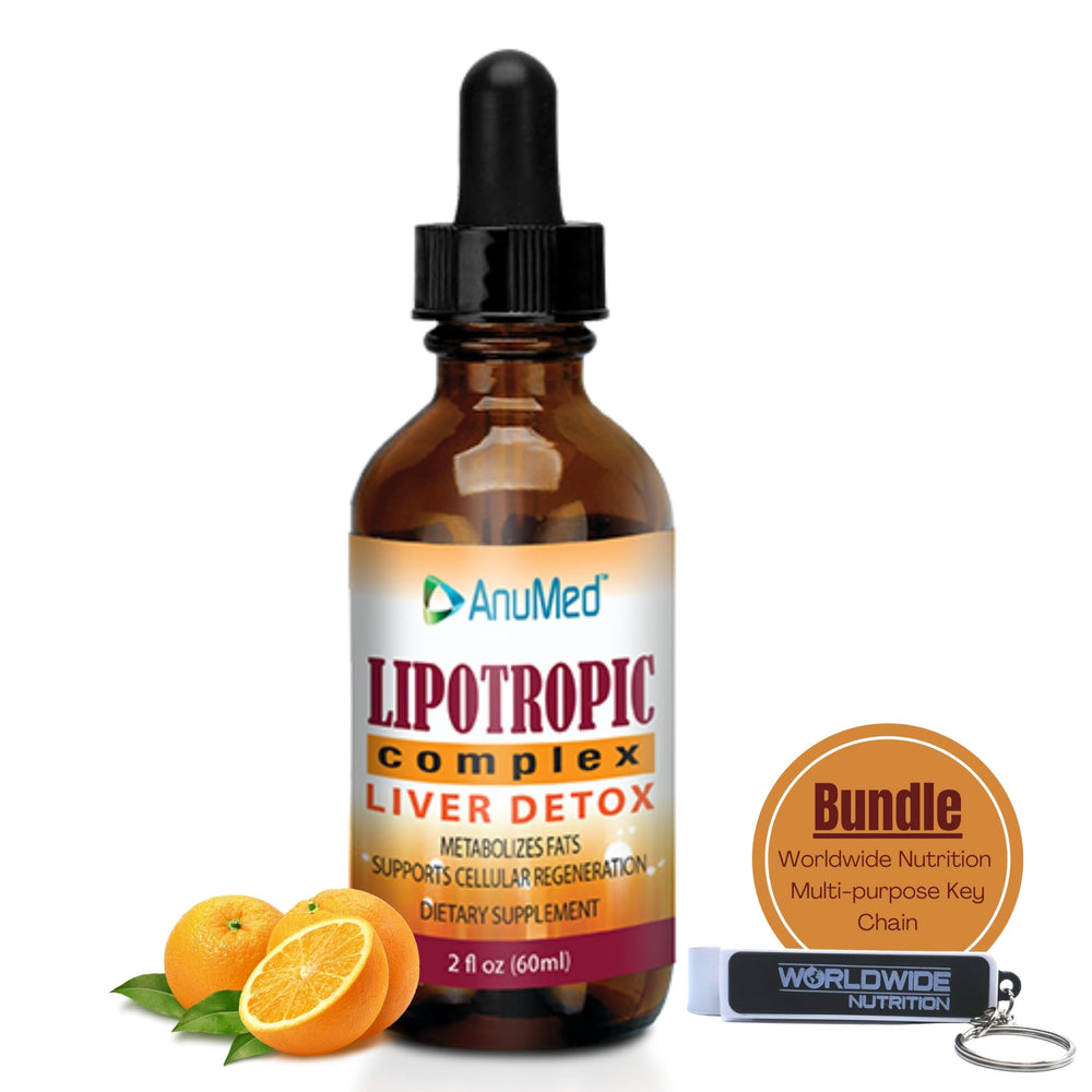 Front view of Anumed Lipotropic Drops 2oz bottle