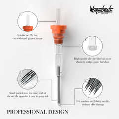Wormhole silicone grip cartridge shown for comfortable handling