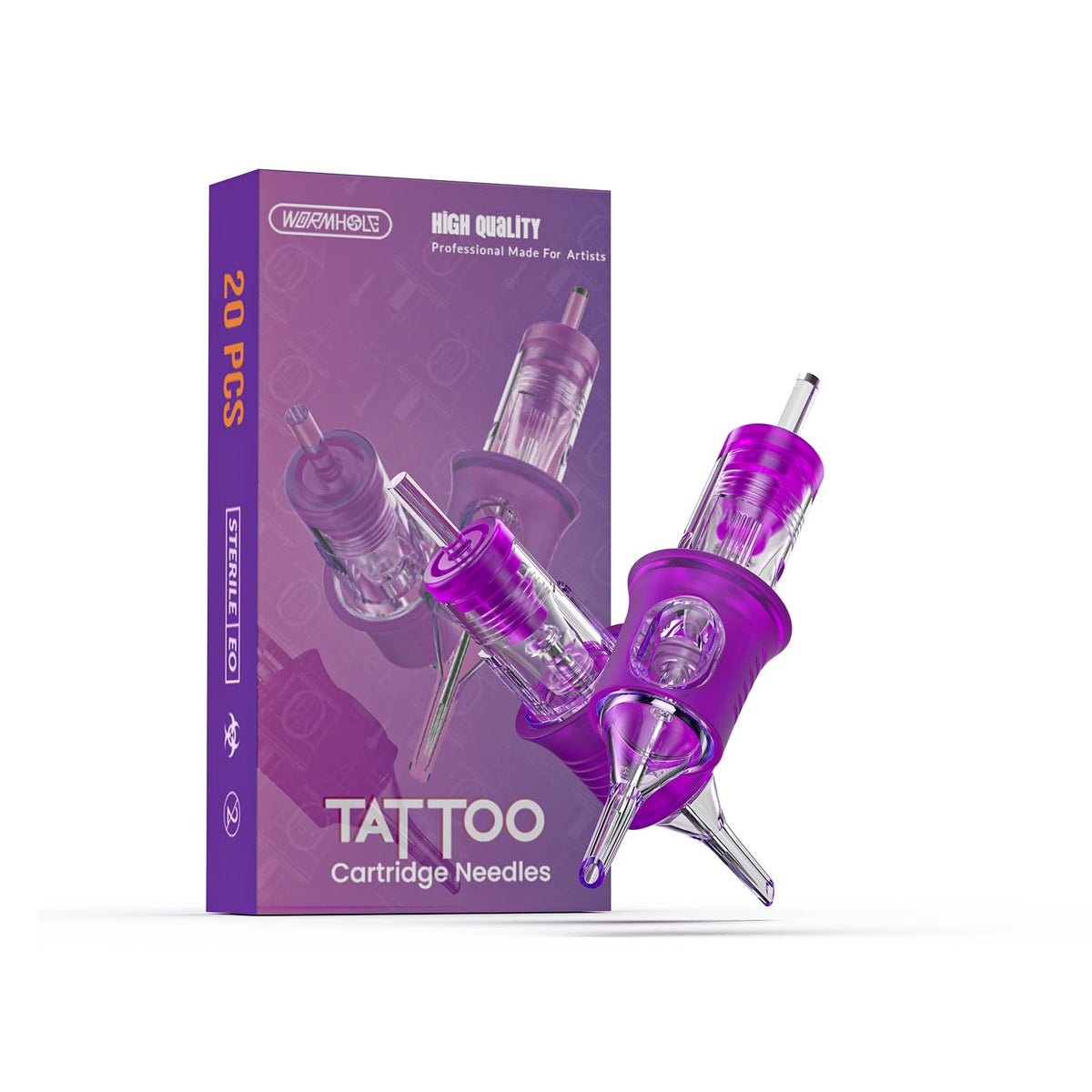 Wormhole Tattoo 20pcs 7RS cartridge needles pack for clean, single-use sessions.