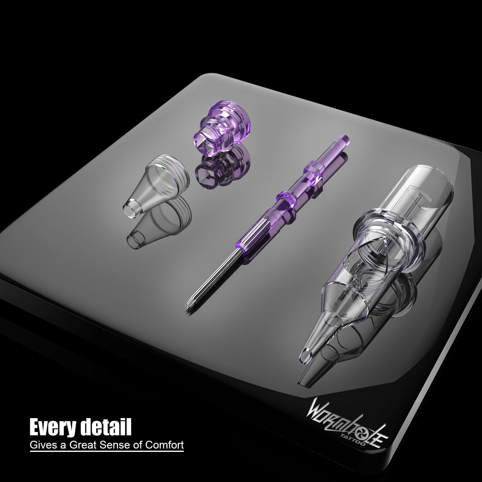 Wormhole Tattoo standard size cartridge fits most grips and pen machines.