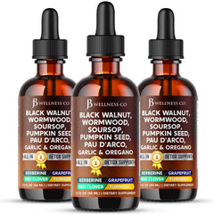 Front label of Wormwood Black Walnut Cleanse Drops bottle (6 oz)