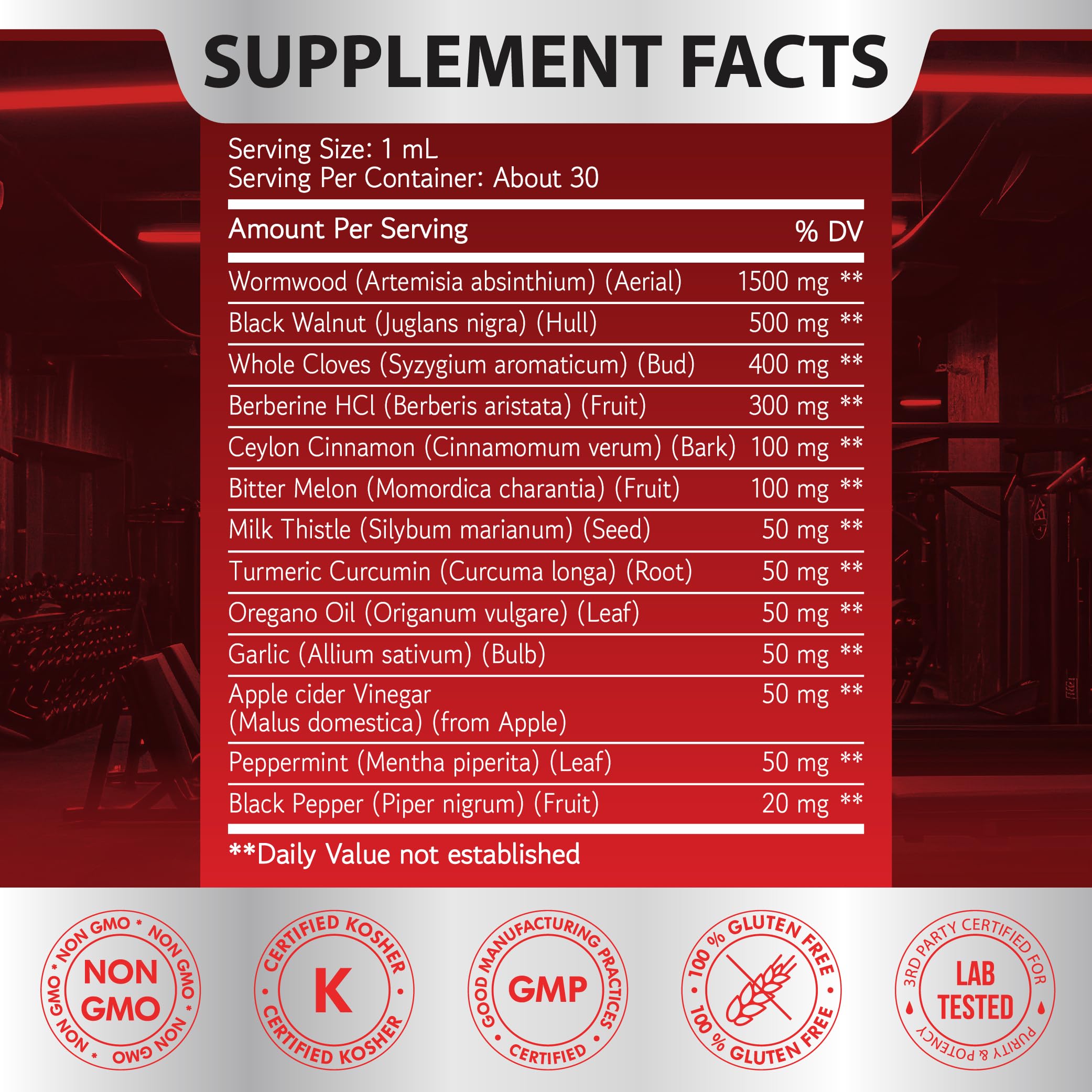 Dropper delivering wormwood tincture for daily use