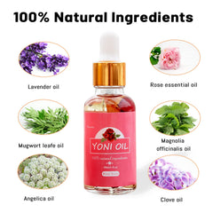 Wovarkie yoni oil applied to skin demonstrates fragrance and comfort.
