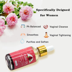 Wovarkie yoni oil rose petals close-up shows natural fragrance.