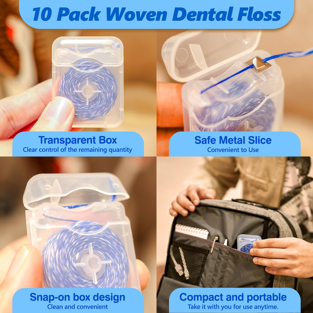 Woven Dental Floss - Expandable Waxed Mint Floss for Gentle Oral Care ...