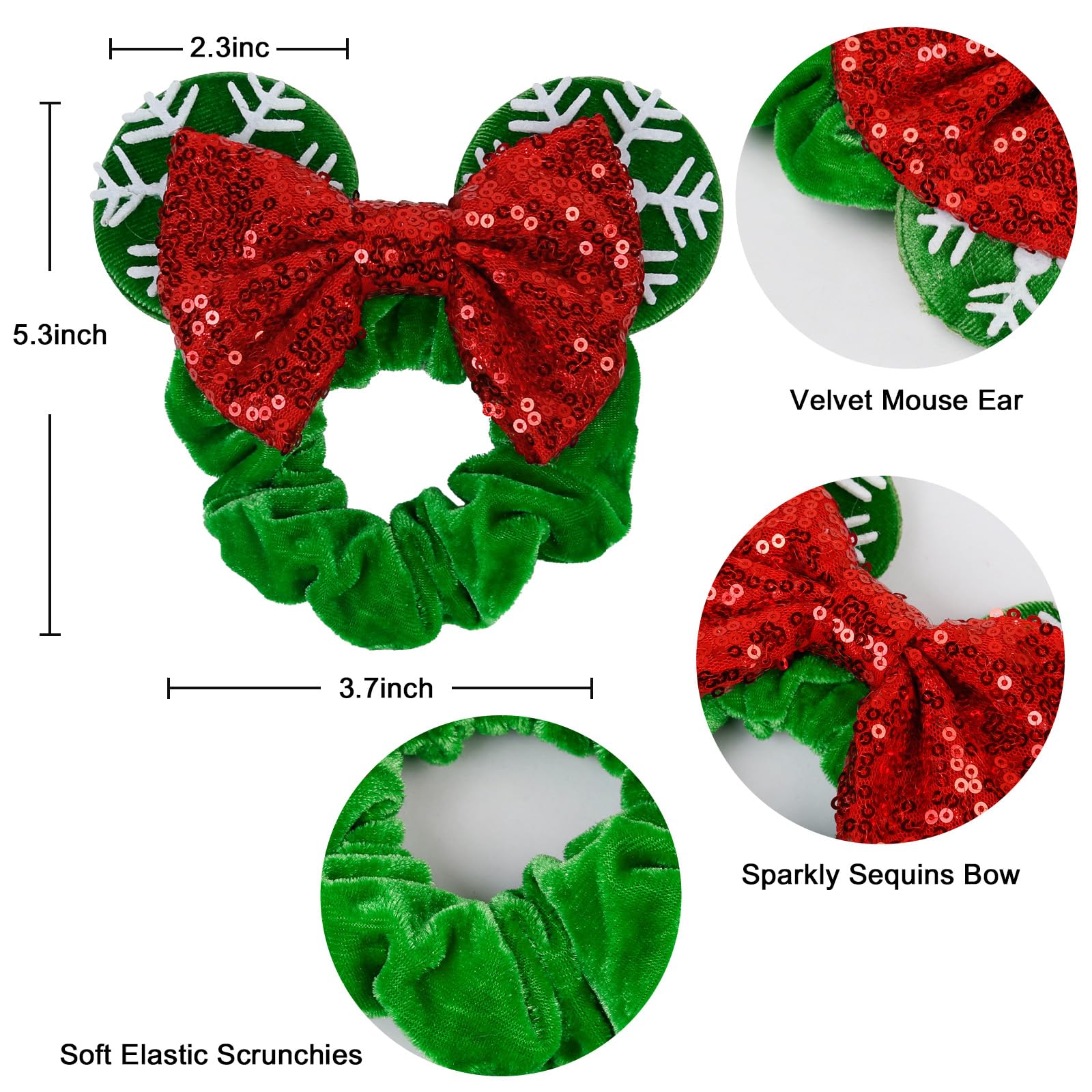 WOVOWOVO holiday ponytail look with mouse ears for parties and photos