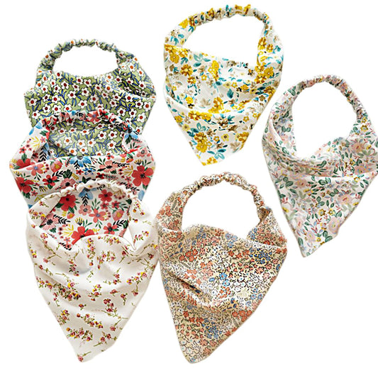 WOVOWOVO floral bandana in blue petal pattern enhances everyday outfits