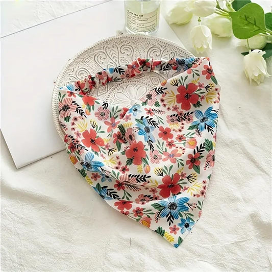 WOVOWOVO floral bandana in pink rose pattern adds vibrant color to hairstyles