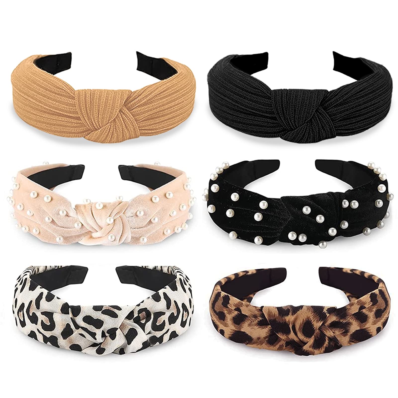 WOVOWOVO pearl velvet knotted headband for polished looks and secure hair throughout the day.