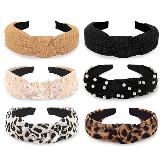WOVOWOVO pearl velvet knotted headband for polished looks and secure hair throughout the day.