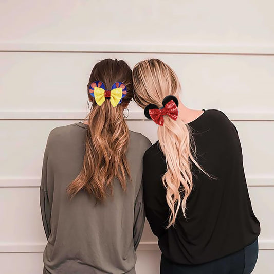 WOVOWOVO mouse ear scrunchies featuring polka dot bow for cosplay looks