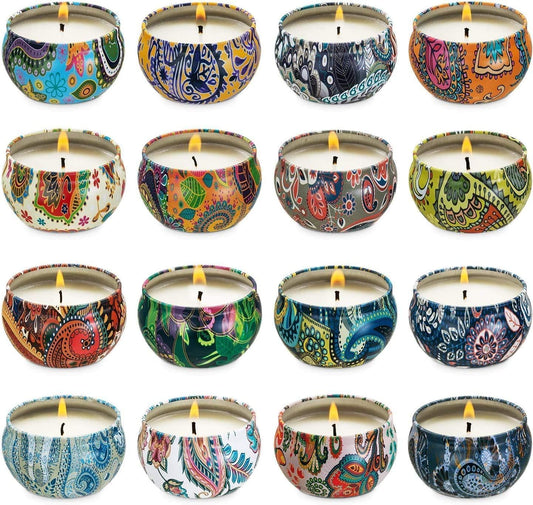 WPONSZU 16-pack scented candles gift set box with 2.5 oz tin candles