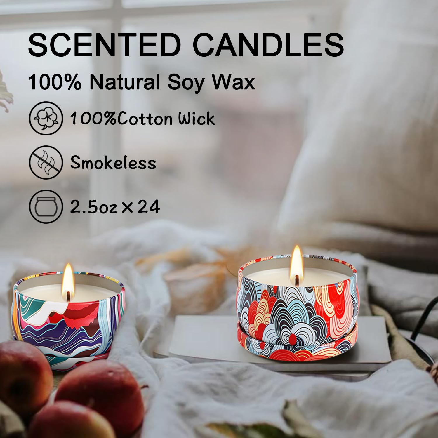 Jasmine fragrance candle from WPONSZU 24-pack set