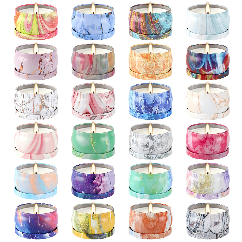WPONSZU 24-pack scented candles gift set travel tin jar image 1