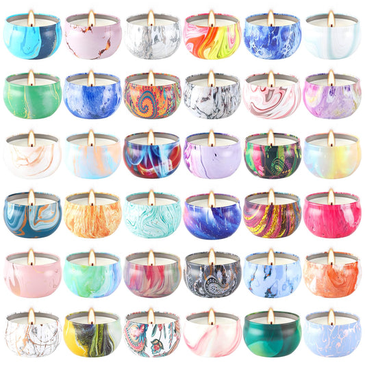 WPONSZU 36-pack scented candles gift set in travel tin packaging, 2.5 oz each, assorted scents