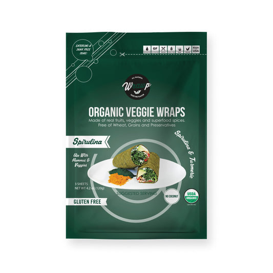 WrawP Organic Veggie Wrap Spirulina 1 Pack – front view