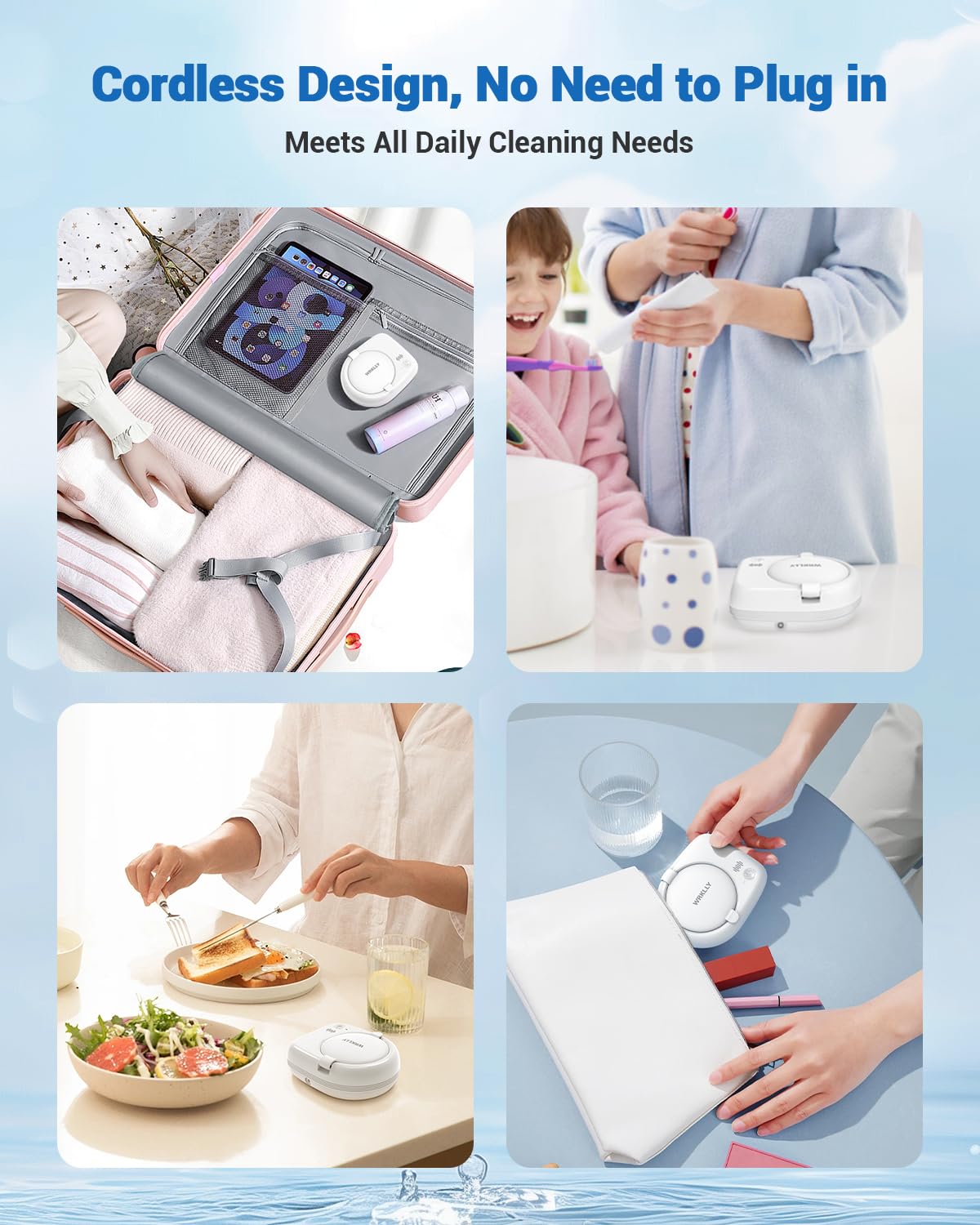 Accessories: storage bag and charging cable for Wrklly cleaner