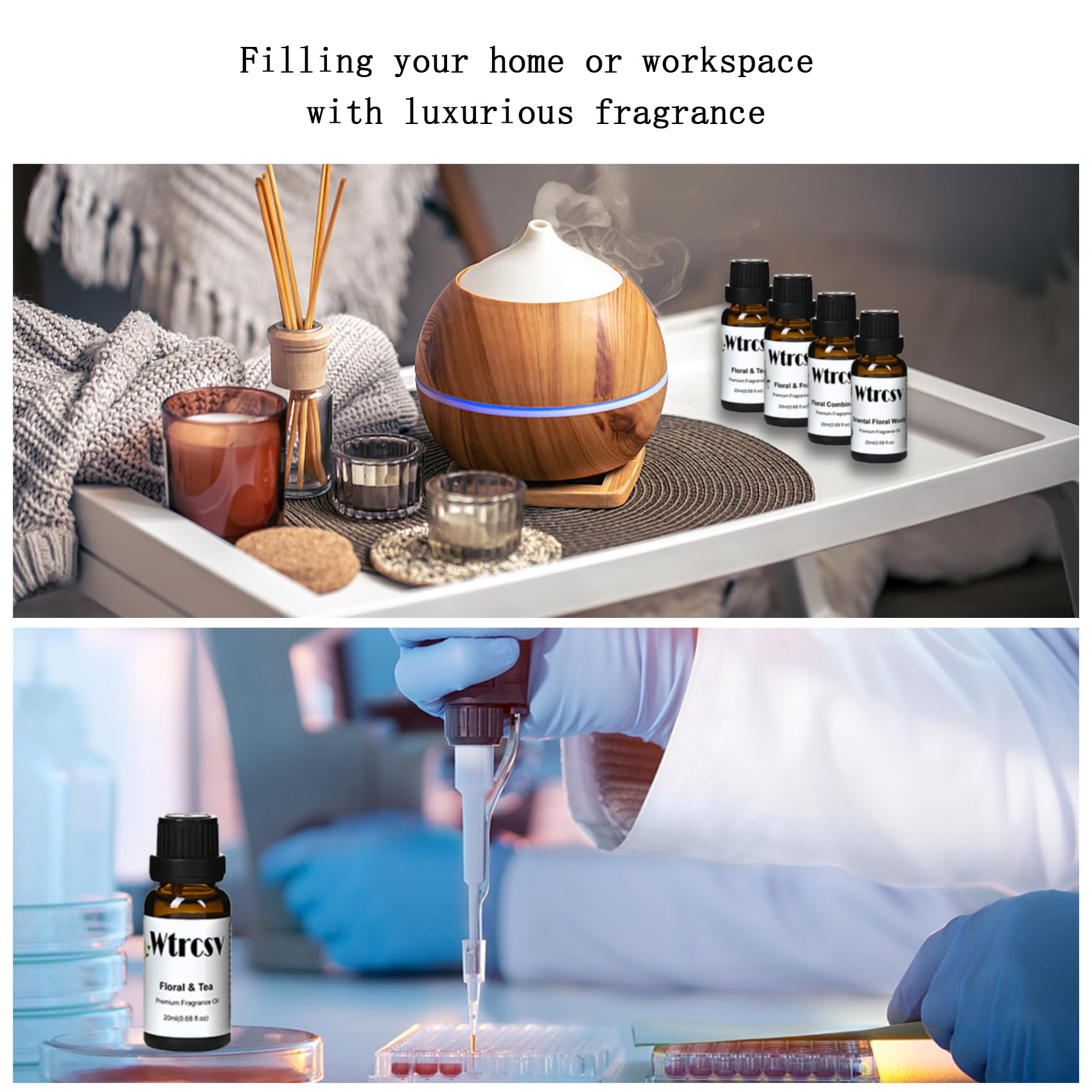 Wtrcsv Hotel Fragrance Oils gift box display, ideal for holidays or birthdays