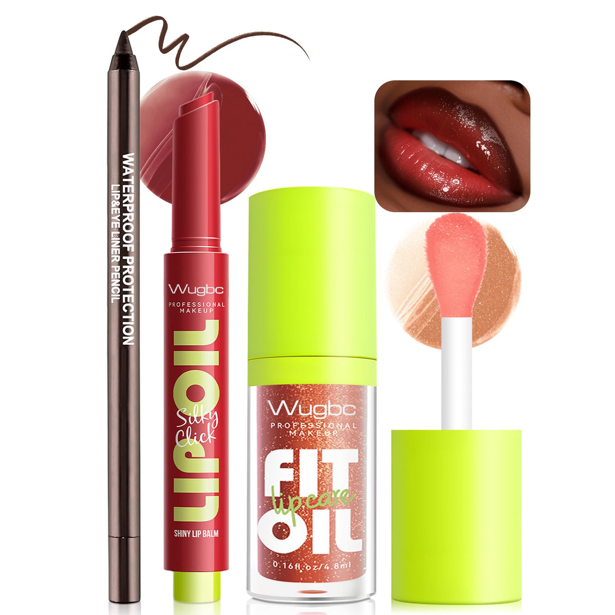 Wugbc brown lip liner for precise shaping and long-lasting definition.