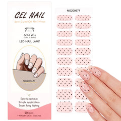 WUHCIM polka-dot semi-cured gel wraps design for salon-gloss nails