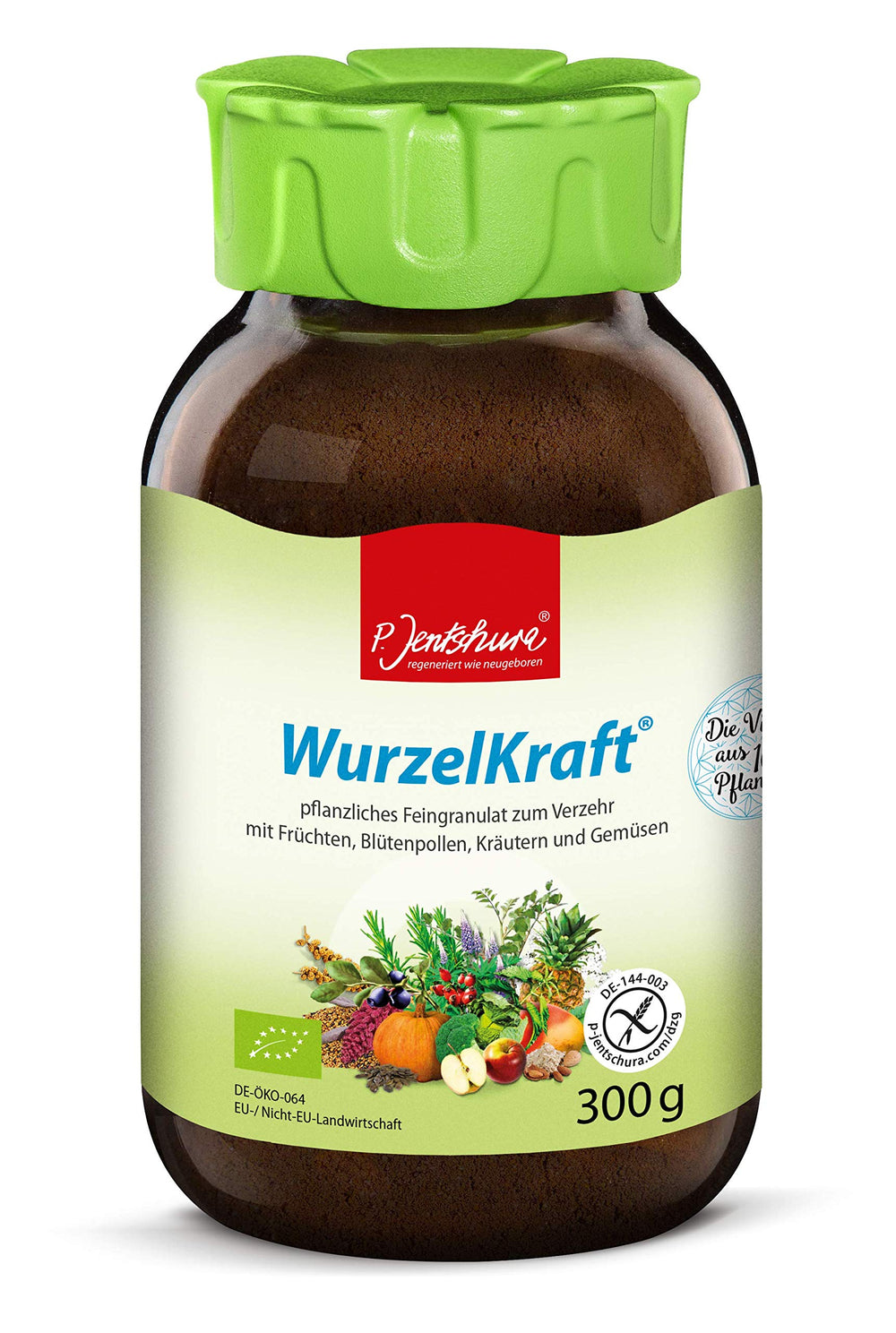 Front view of Dr. Jentschura WurzelKraft 300g packaging
