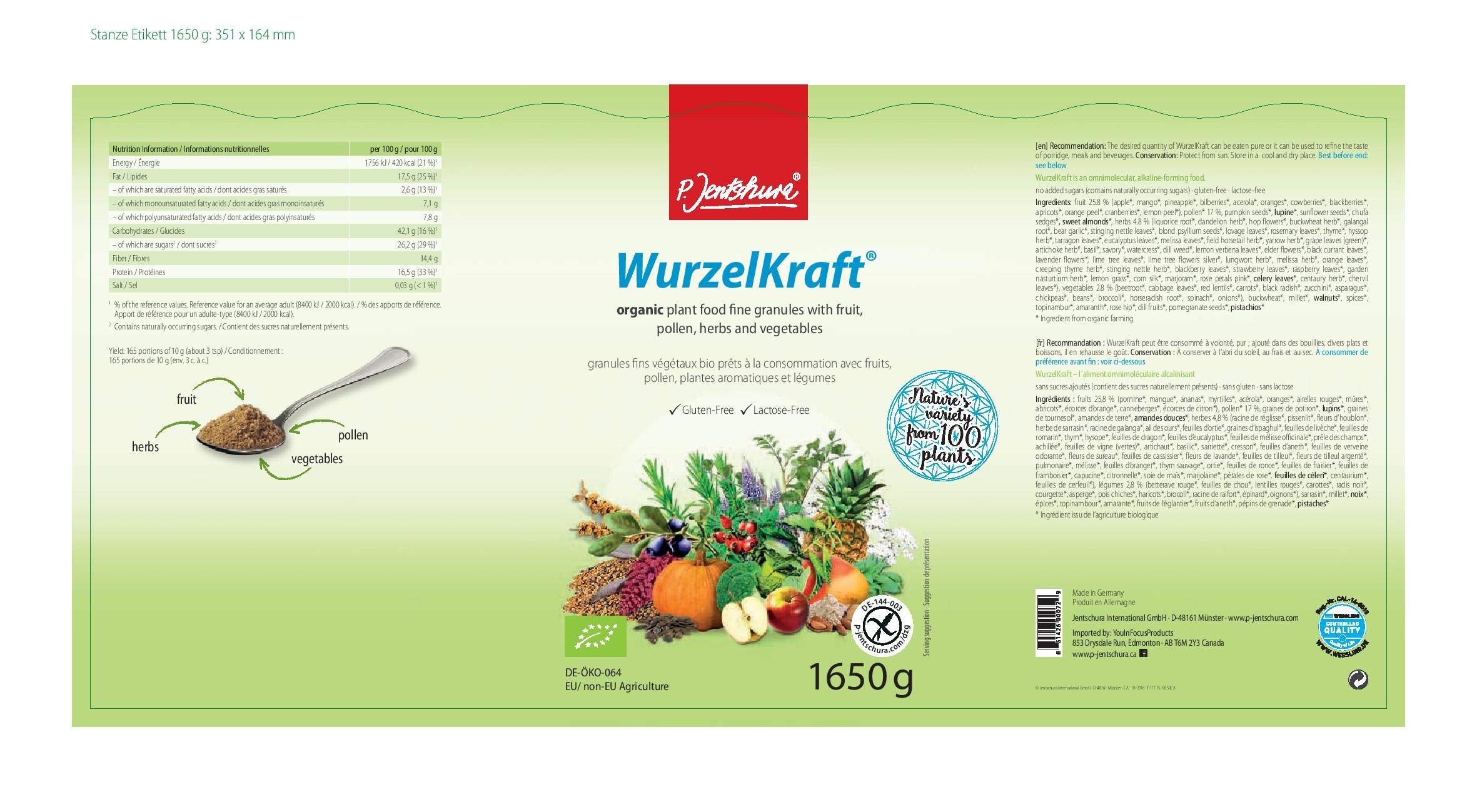 WurzelKraft powder being mixed into a smoothie or porridge