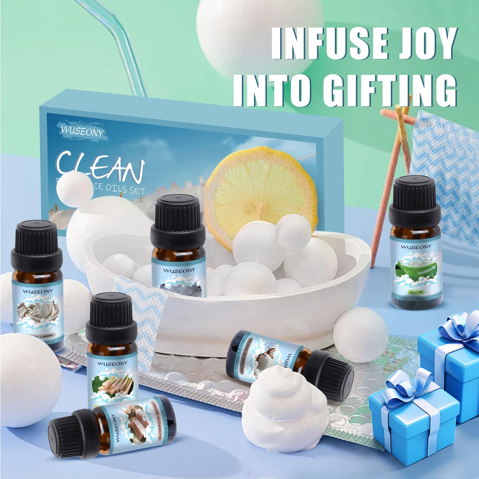 WUSEONY gift packaging for fragrance oils set