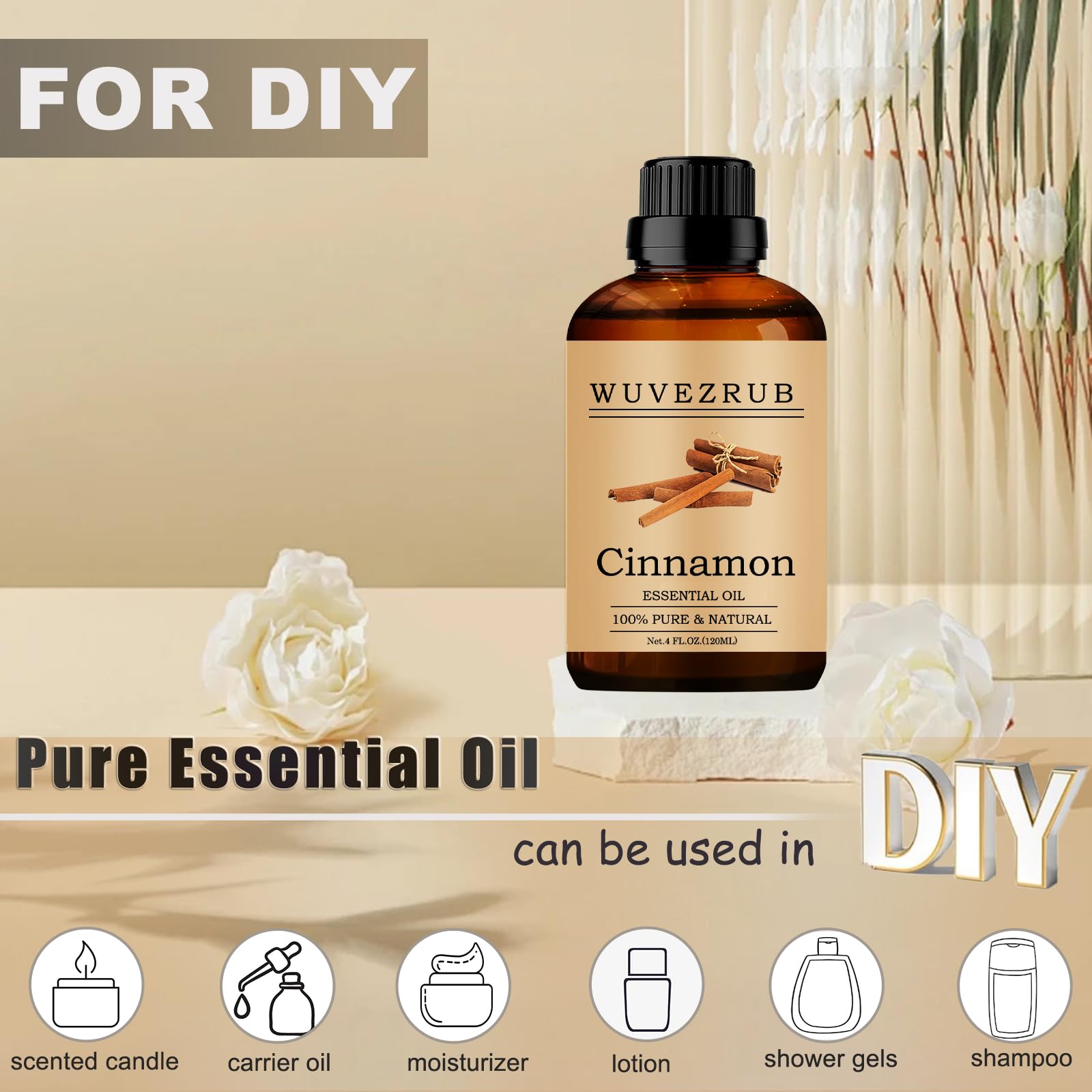 Aromatherapy diffuser with cinnamon essential oil