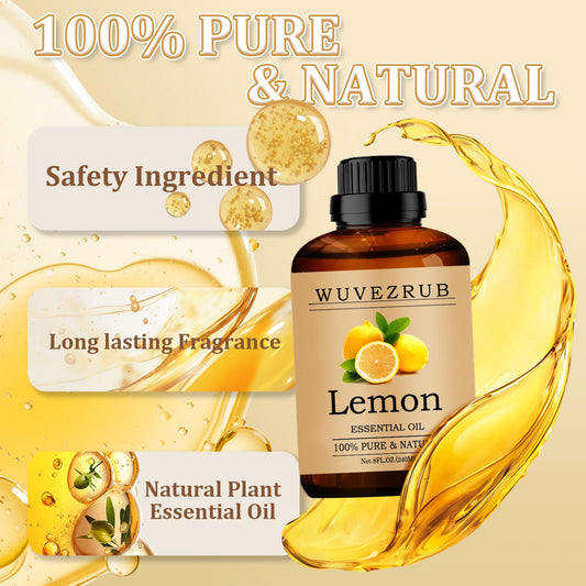 Steam-distilled lemon essential oil close-up in bottle